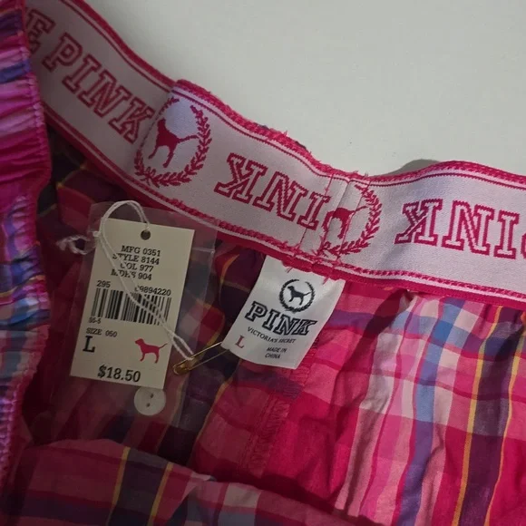 Vtg VS Pink Boxer Sleep Short Nwt Large - Picture 2 of 2